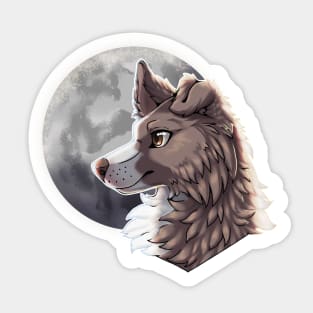 Lilac Border Collie with Night Sky Full Moon Sticker